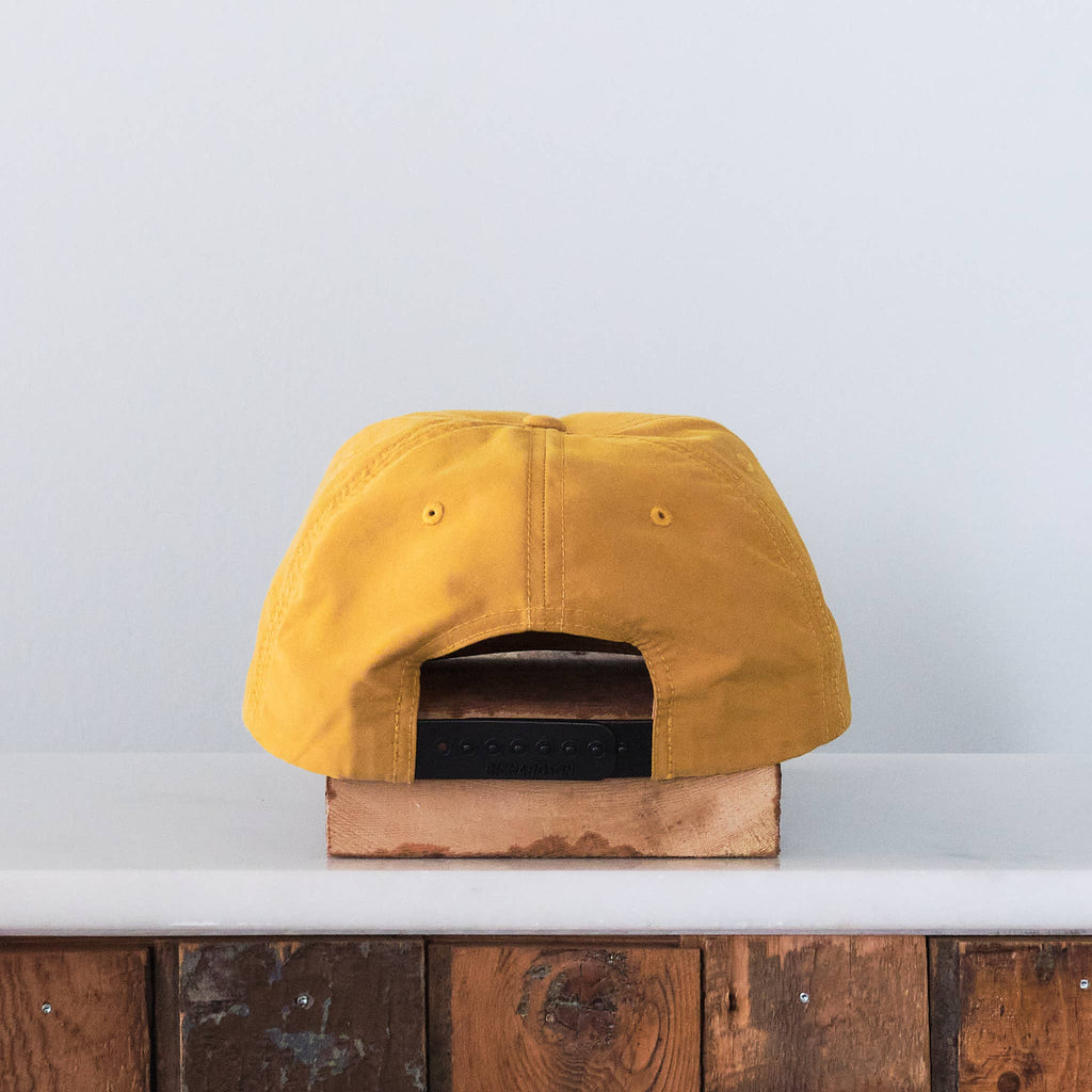 Crappie Patch Snap back cap, Black Mustard